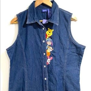 NWT Disney Winnie the Pooh denim top